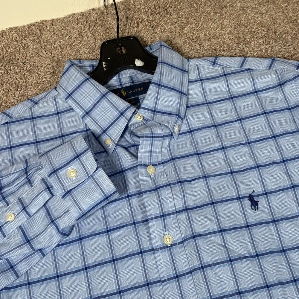 Polo Ralph Lauren Mens Large Classic Fit Performance Plaid Button Down Shirt